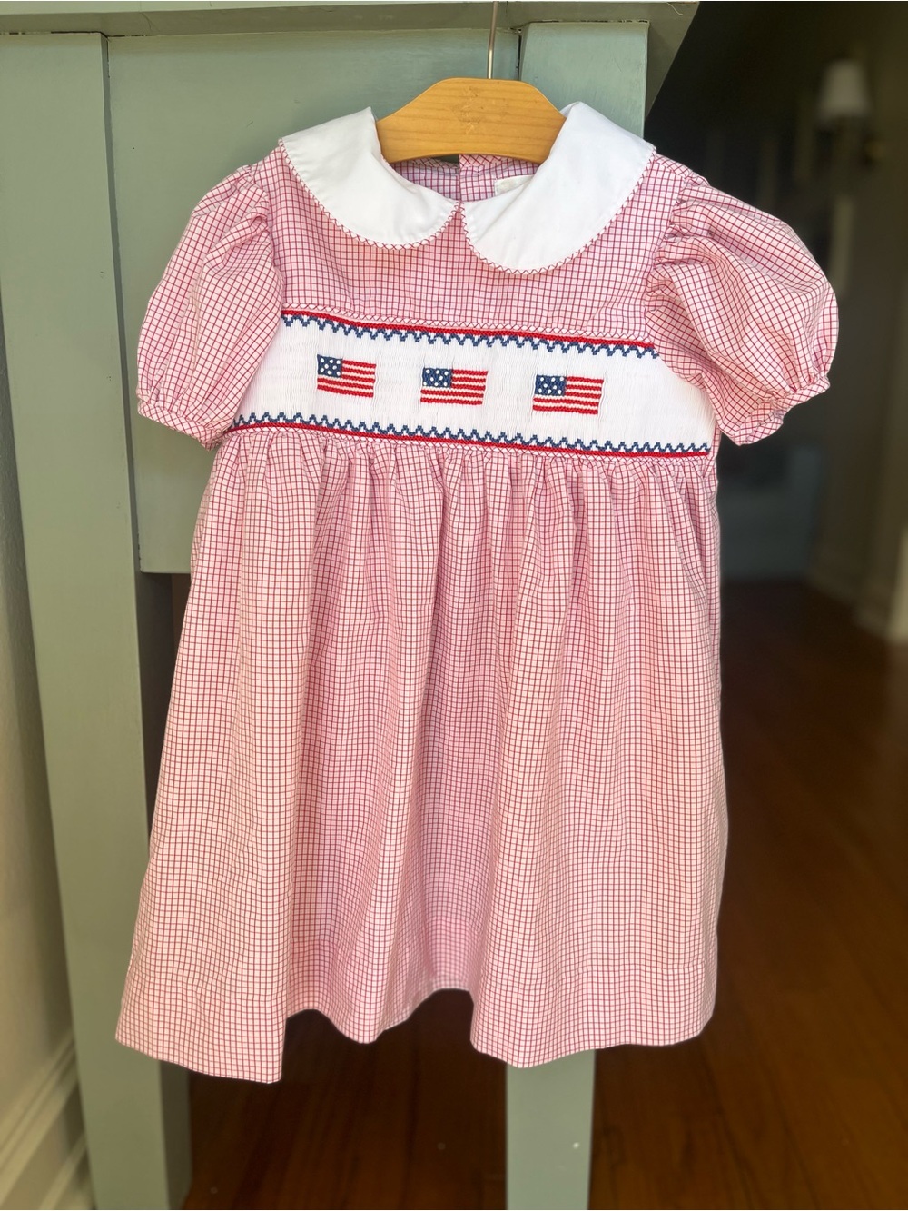 Cecil & Lou smocked American flag dress